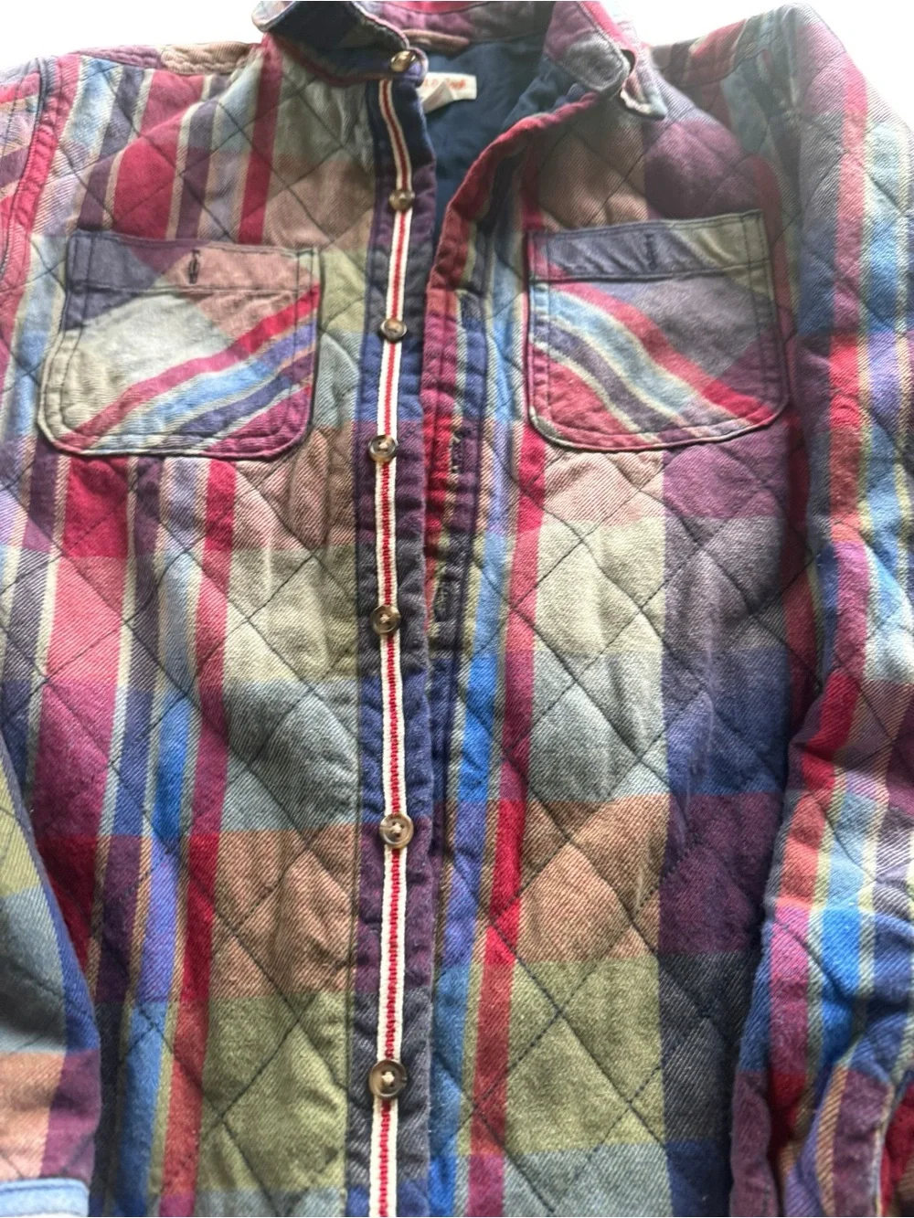 Cat & Jack Quilted Plaid Shacket Kids L 12/14